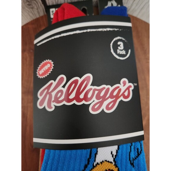 Swag Kelloggs Multicolor Mens Size 8-13 Novelty Performance Retro Crew Socks 3Pk - Picture 3 of 7